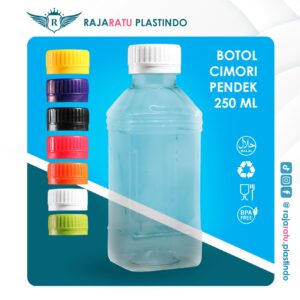 Botol Cimori Pendek 250 ml + Setcap Putih