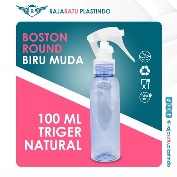 Botol BR 100 ml Biru Muda + Spray Trigger Hitam - Image 2
