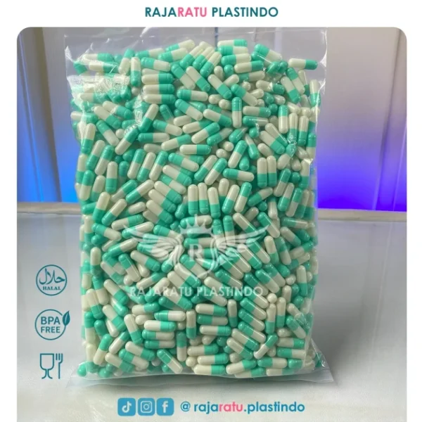 Cangkang Kapsul Size "0" Putih Hijau Muda - Kapsulindo - Image 2