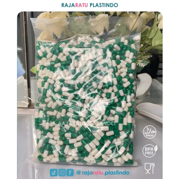 Cangkang Kapsul Size "0" Putih Hijau Tua - Kapsulindo - Image 2