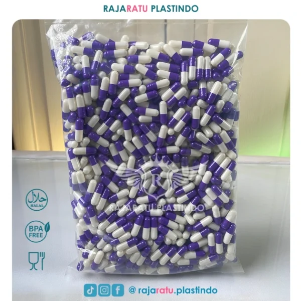 Cangkang Kapsul Size "0" Putih Ungu - Kapsulindo - Image 2